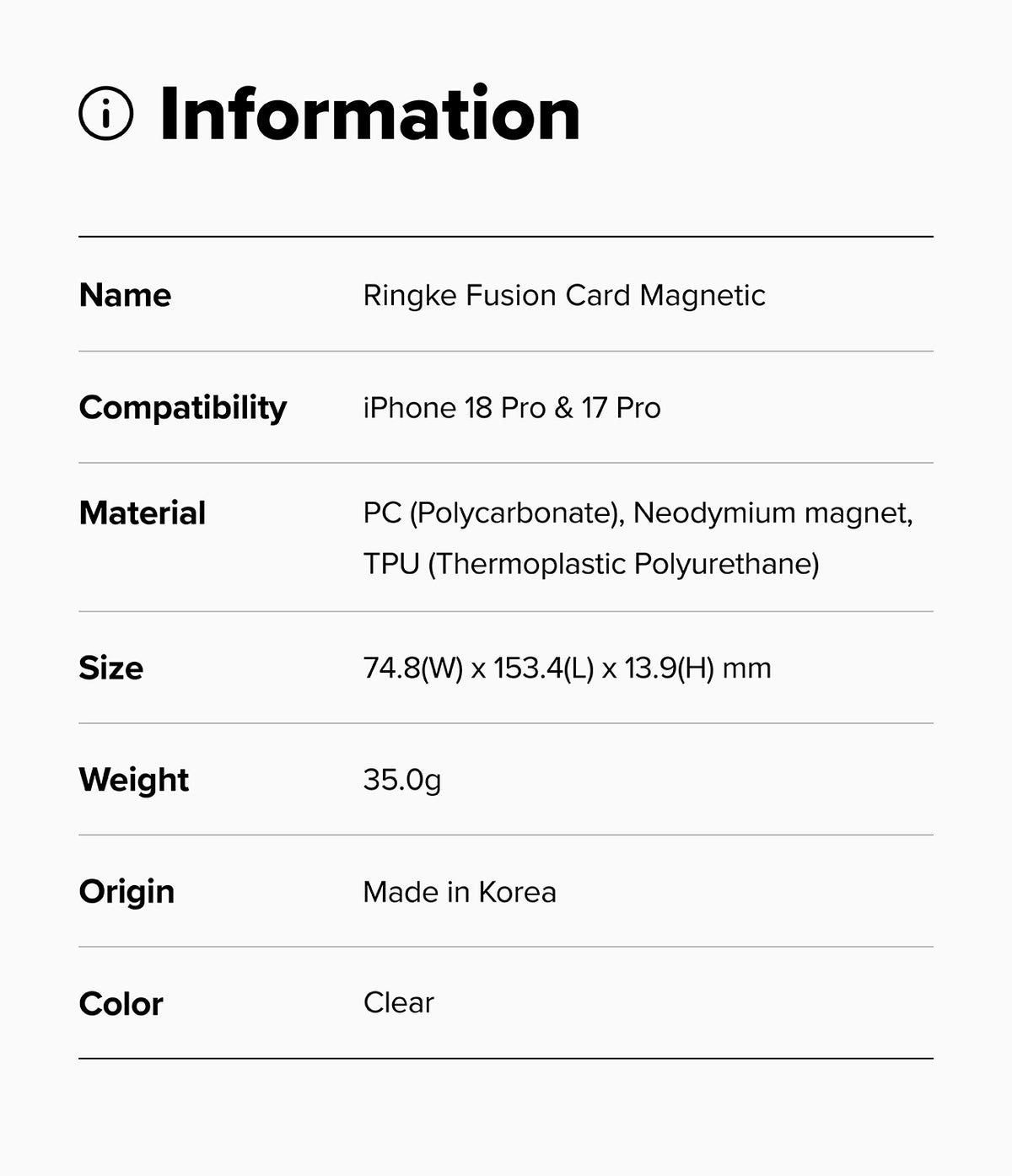 Ringke Fusion Card Magnetic Case for Apple iPhone 18 Pro / iPhone 17 Pro