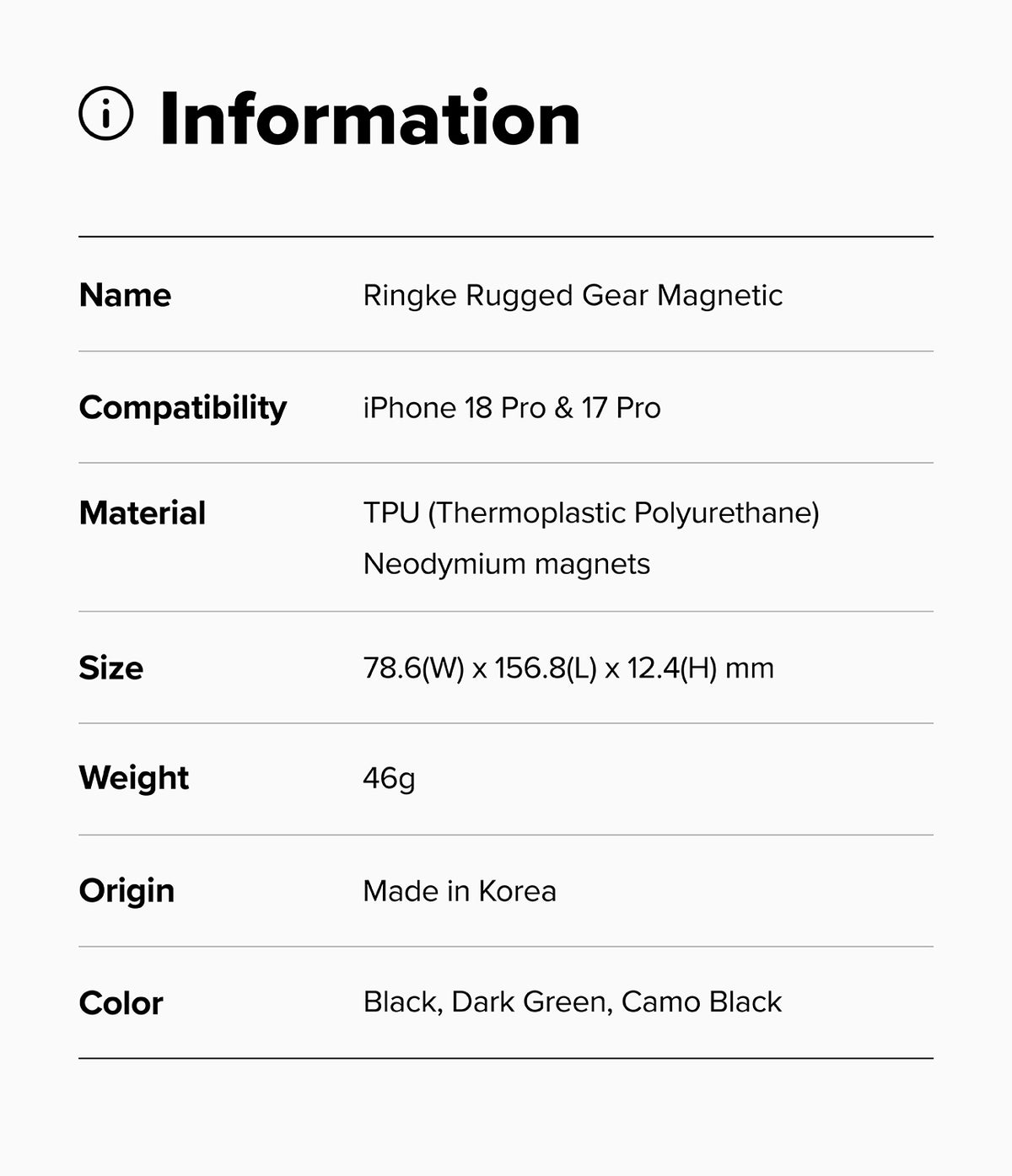 Ringke Rugged Gear Magnetic Case for Apple iPhone 18 Pro / iPhone 17 Pro