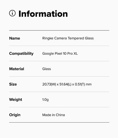 Ringke Camera Protector Tempered Glass for Google Pixel 10 Pro XL