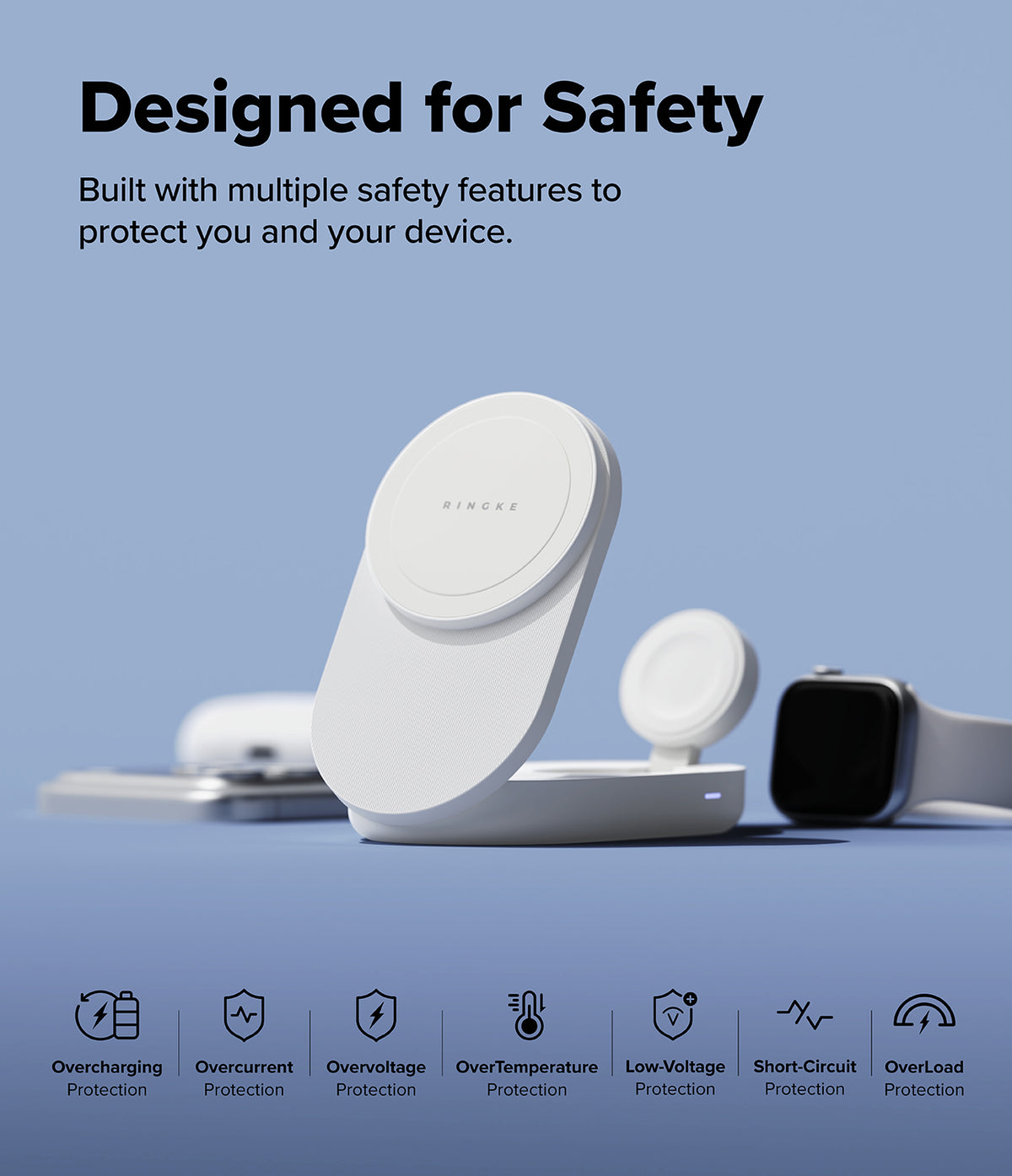 Ringke Qi2 3 in 1 Magnetic Wireless Charging Folding Stand
