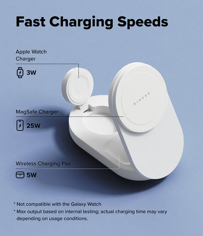 Ringke Qi2 3 in 1 Magnetic Wireless Charging Folding Stand