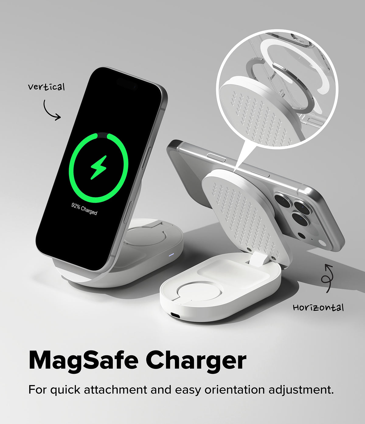 Ringke Qi2 3 in 1 Magnetic Wireless Charging Folding Stand