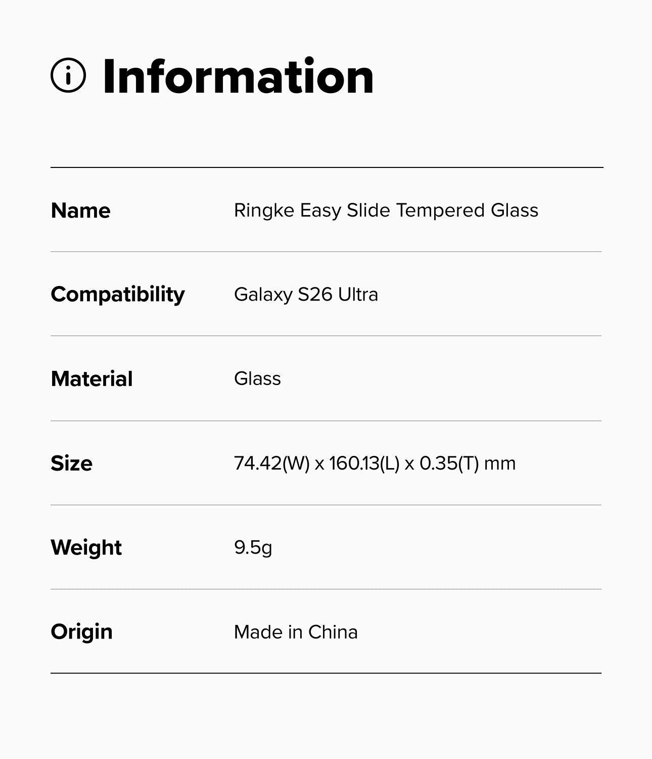 Ringke Easy Slide Tempered Glass Screen Protector for Samsung Galaxy S26 Ultra