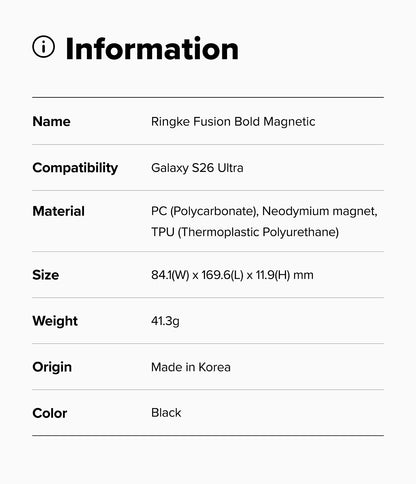 Ringke Fusion Bold Magnetic Case for Samsung Galaxy S26 Ultra