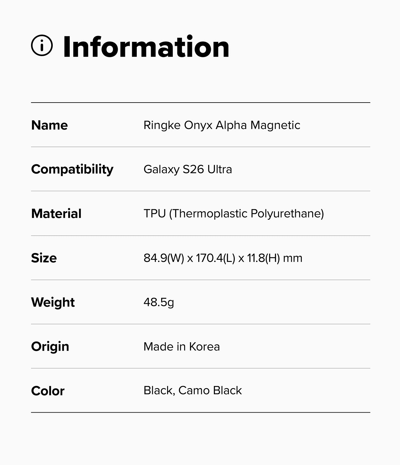 Ringke Onyx Alpha Magnetic Case for Samsung Galaxy S26 Ultra