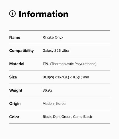 Ringke Onyx Case for Samsung Galaxy S26 Ultra