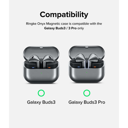 Ringke Magnetic Case for Galaxy Buds 3 / Buds 3 Pro – Snap-On Onyx Series, MagSafe-Ready