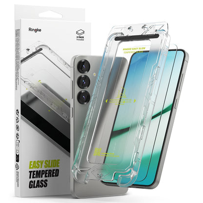 Ringke S25 Plus Tempered Glass Screen Protector | Easy Slide Install Tray | 9H Anti-Scratch Film