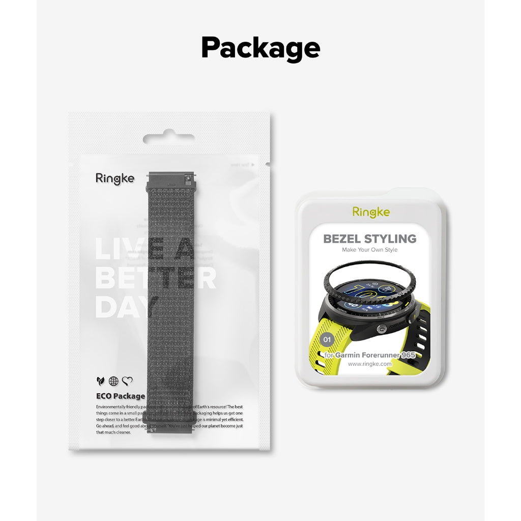 Ringke Bezel Styling and Sports Air Loop Compatible for Garmin Forerunner 965 - Smartwatch Accessory