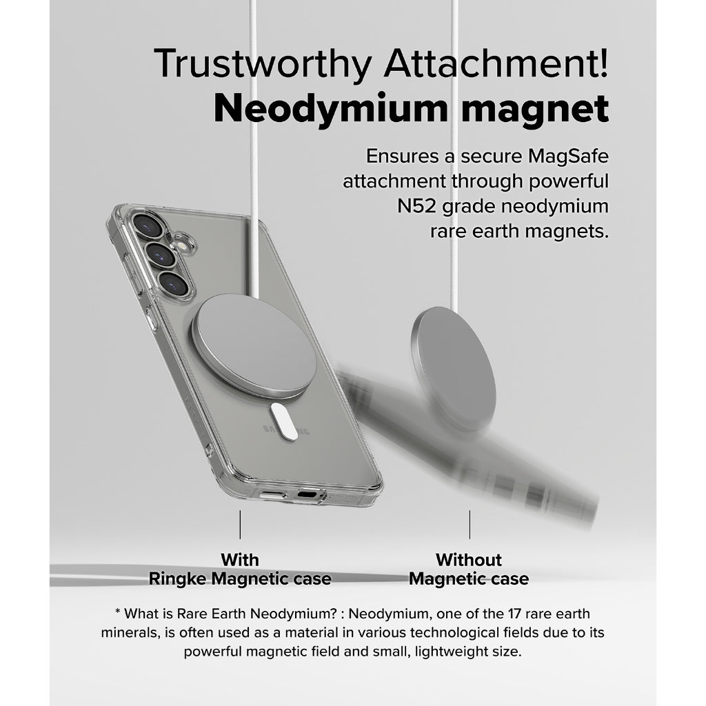 Ringke Galaxy S25 Plus Case Fusion Magnetic | Transparent Hard Back + Magnetic Charging Support