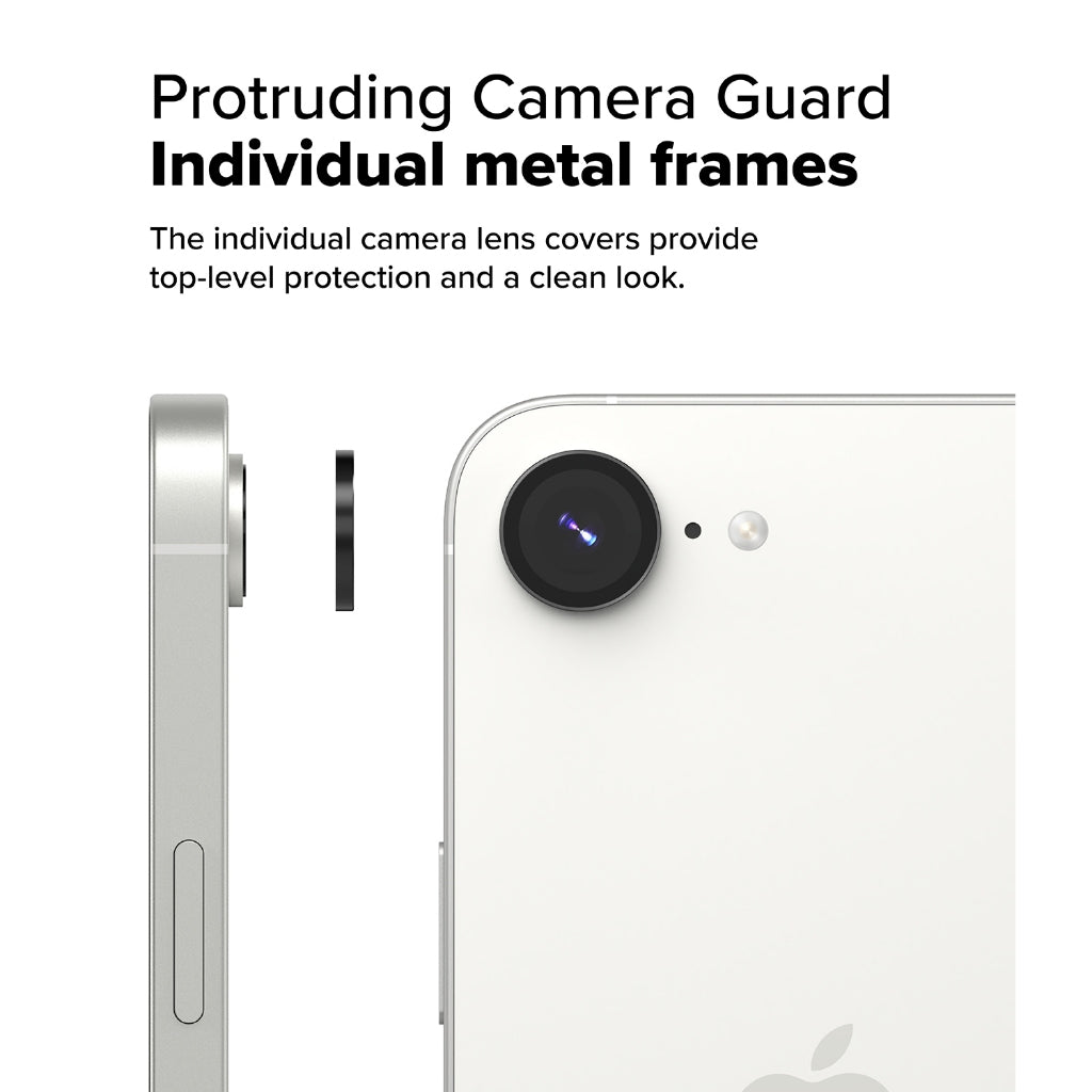 Ringke iPhone 16e Camera Lens Protector | Aluminum Frame Ring Guard | Anti-Fingerprint Glass