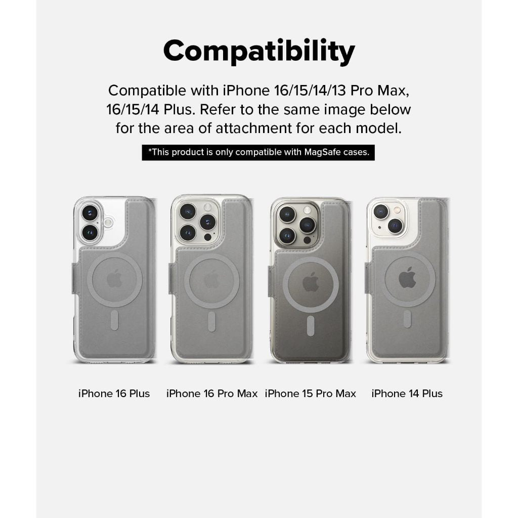 Ringke iPhone Pro Max iPhone Plus MagSafe Wallet Cover | 2in1 Magnetic Flip Cover With Card Slot