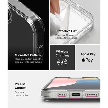 Ringke iPhone 16e Case Fusion | Clear Hard Back + Soft TPU Bumper | Slim Shockproof Cover