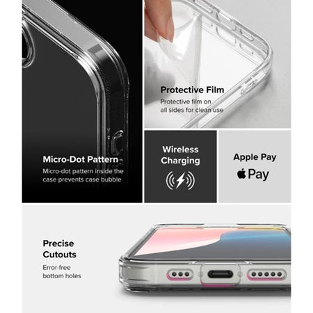 Ringke iPhone 16e Case Fusion | Clear Hard Back + Soft TPU Bumper | Slim Shockproof Cover