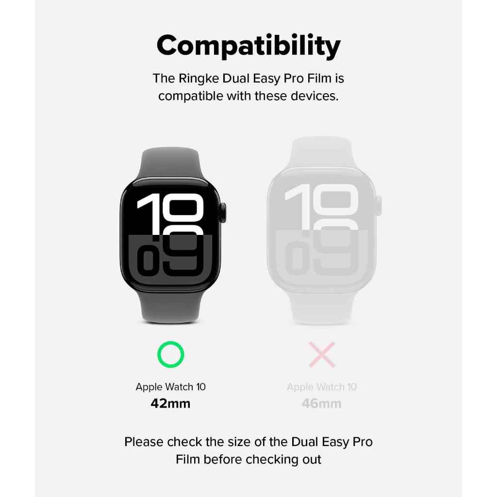 Ringke Dual Easy PRO Film Screen Protector for Apple Watch 10 42mm
