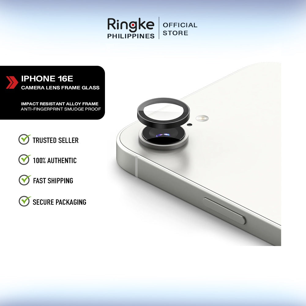 Ringke iPhone 16e Camera Lens Protector | Aluminum Frame Ring Guard | Anti-Fingerprint Glass