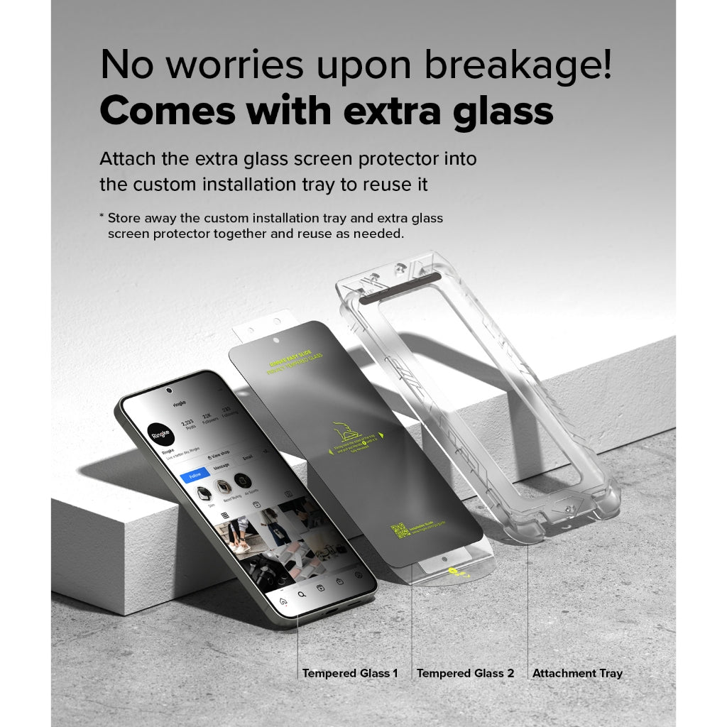 Ringke Privacy Easy Slide for Samsung Galaxy S25 Plus Screen Tempered Glass Protector