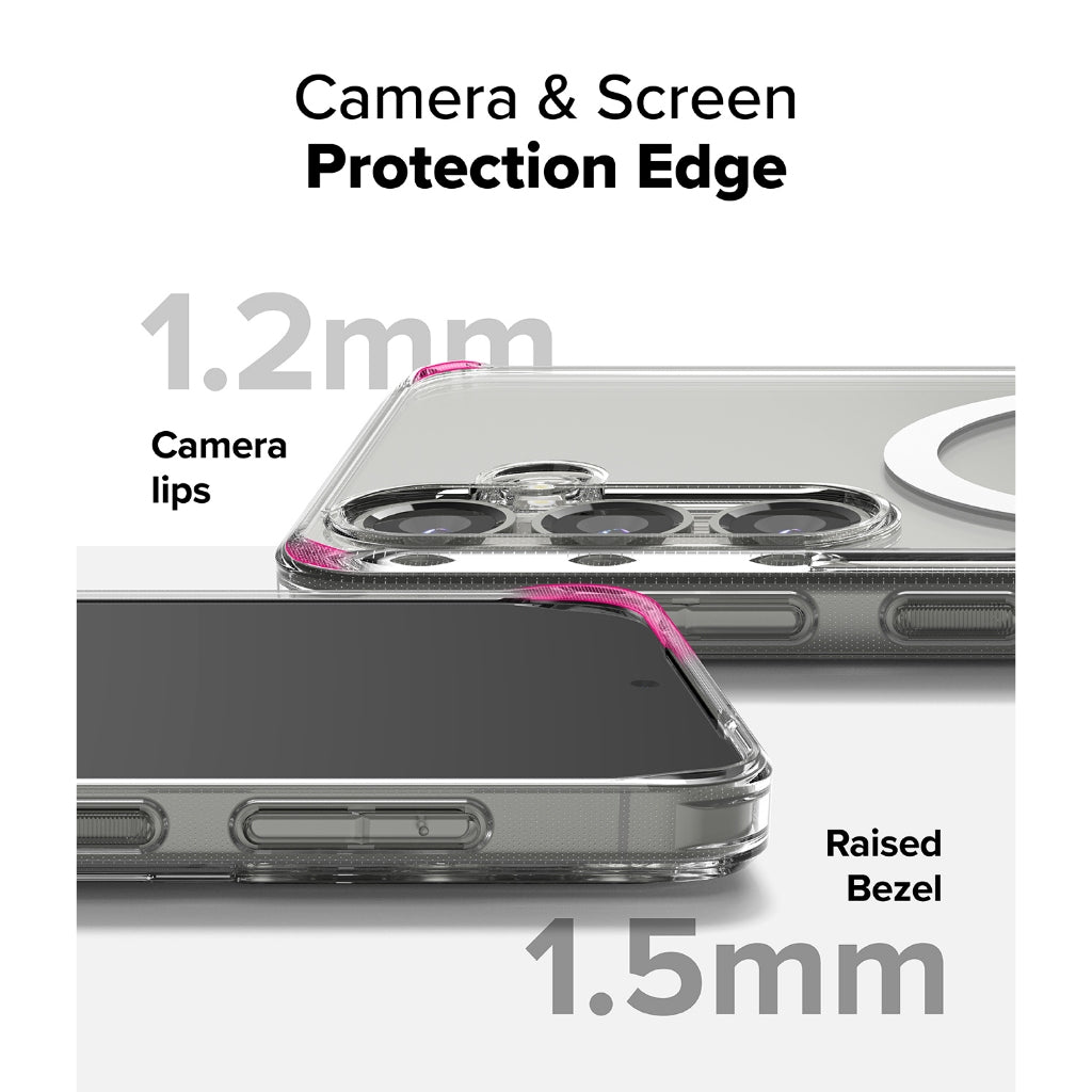 Ringke Galaxy S25 Plus Case Fusion Magnetic | Transparent Hard Back + Magnetic Charging Support