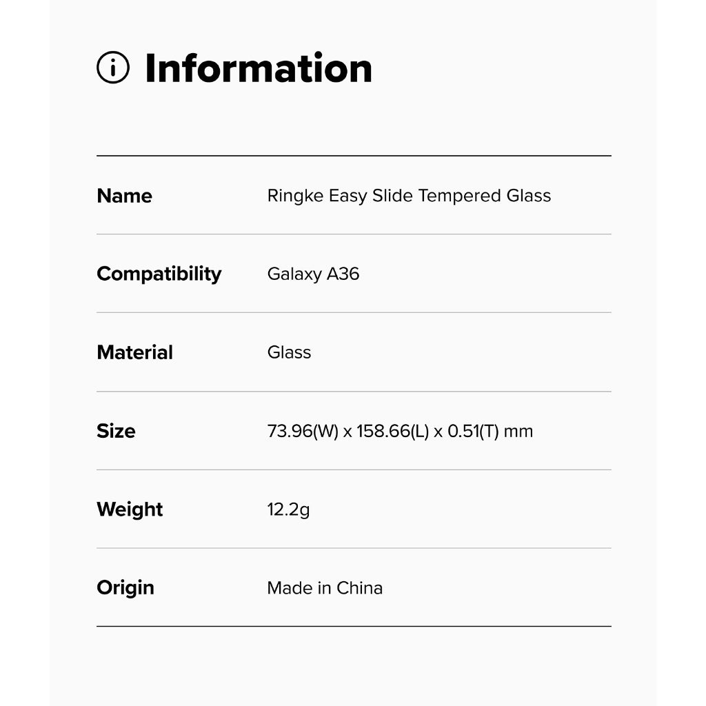 Ringke Easy Slide Tempered Glass Screen Protector for Samsung Galaxy A36