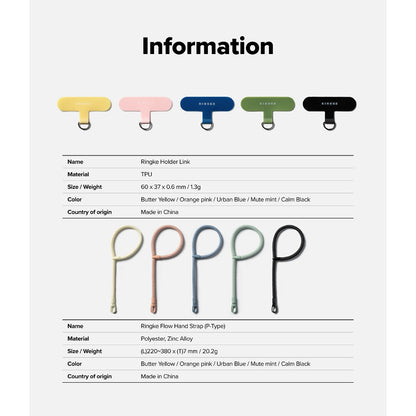 Ringke Holder Link & Flow Hand Strap P-Type for Smartphone Cases