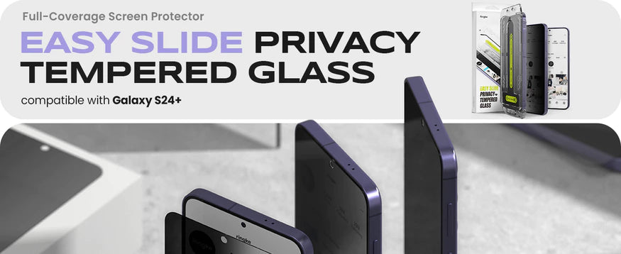 Ringke Privacy Easy Slide Tempered Glass Screen Protector for Samsung Galaxy S24 Plus
