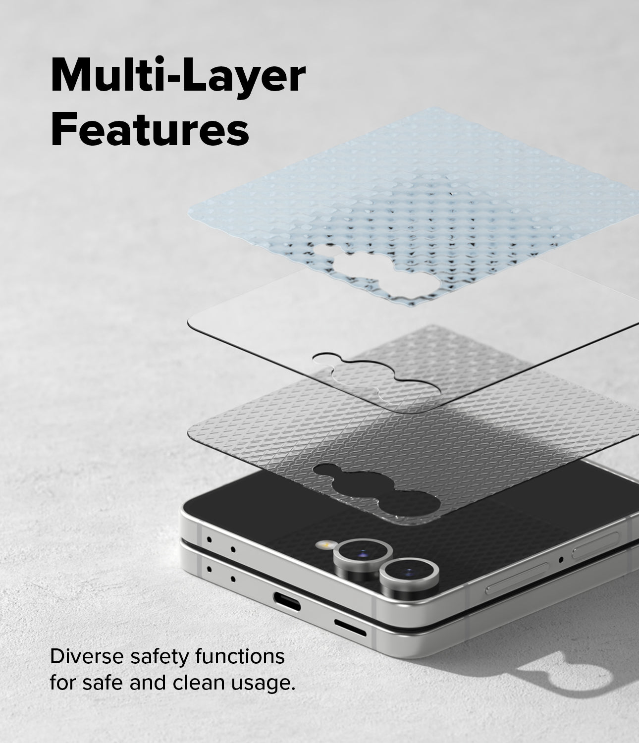 RIngke Cover Display Protector Tempered Glass Pro for Samsung Galaxy Z Flip 7
