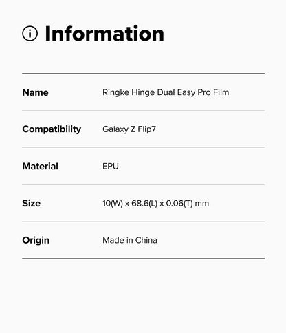 Ringke Hinge Dual Easy Pro Film Screen Protector for Samsung Galaxy Z Flip 7