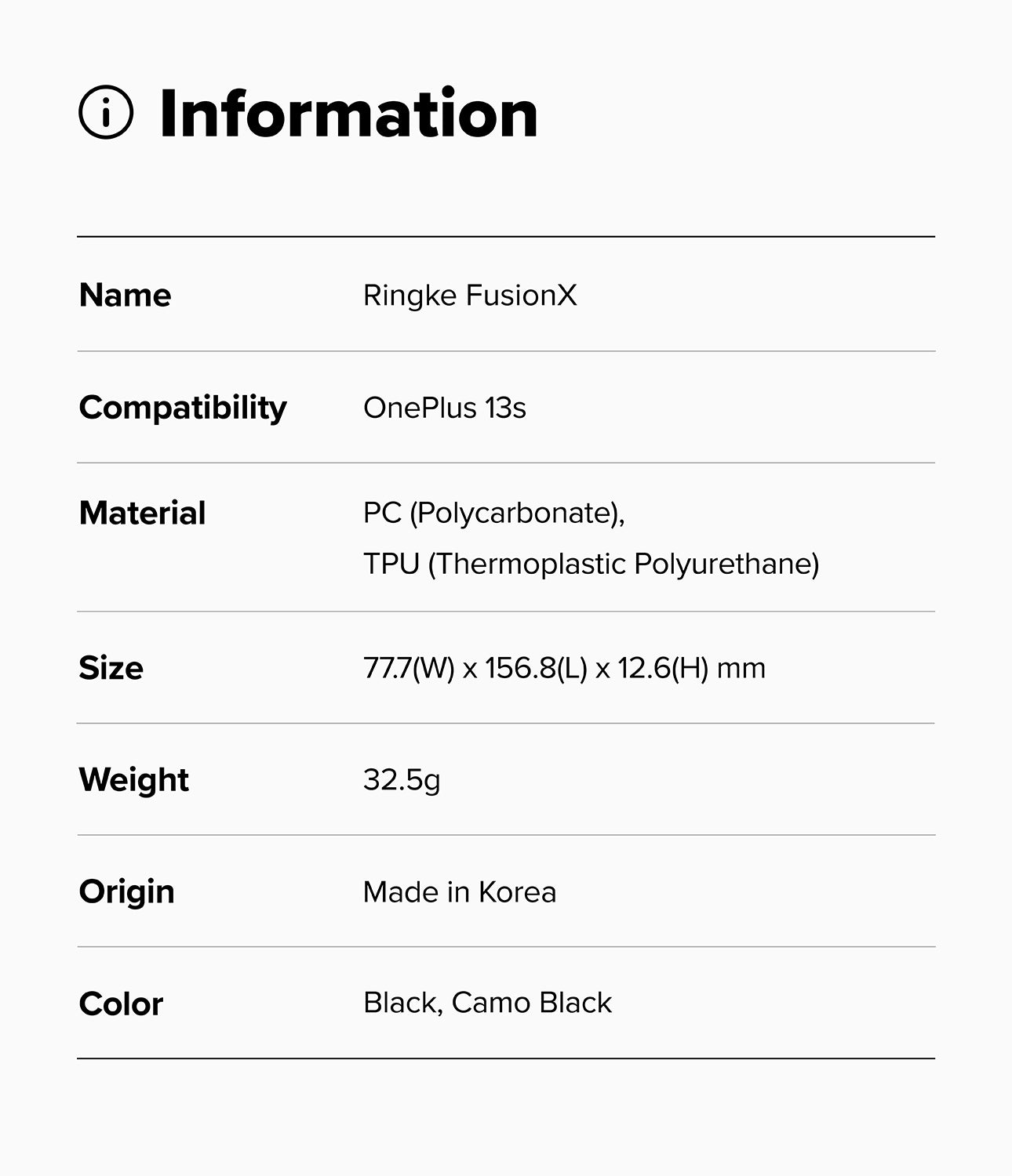 Ringke Fusion X Case for OnePlus 13s | Transparent Back + TPU Bumper Cover