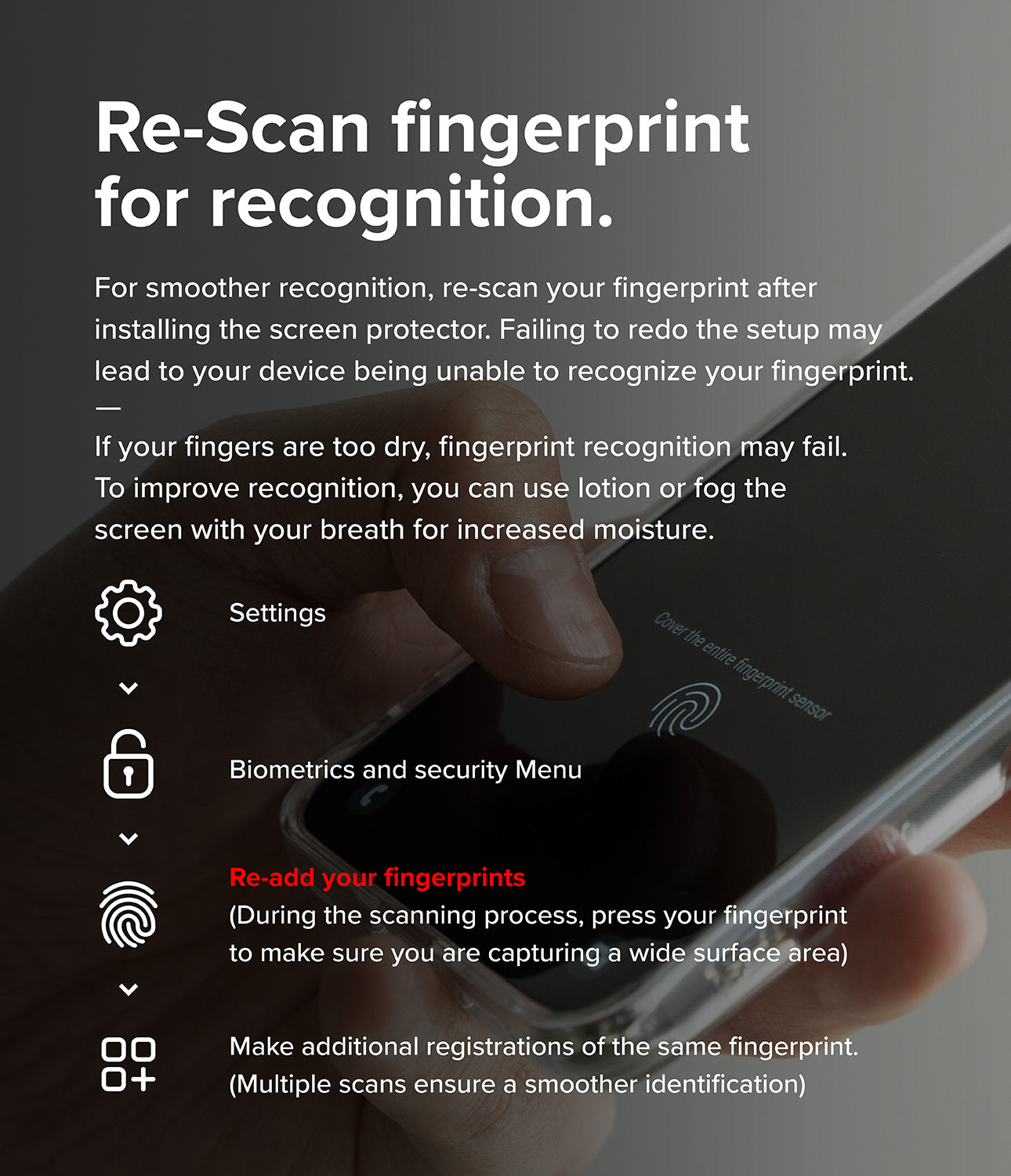 Ringke S25 Plus Tempered Glass Screen Protector | Easy Slide Install Tray | 9H Anti-Scratch Film