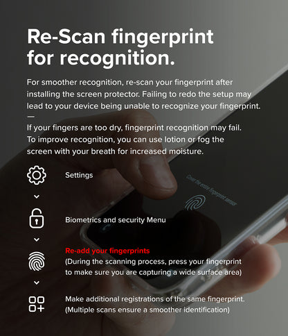 Ringke S25 Plus Tempered Glass Screen Protector | Easy Slide Install Tray | 9H Anti-Scratch Film