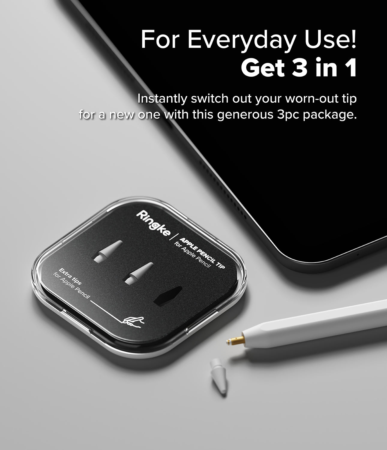 Ringke Apple Pencil Tips Replacement - 2B - for Apple Pencil Pro, 1st, 2nd Gen, USB-C Accessory