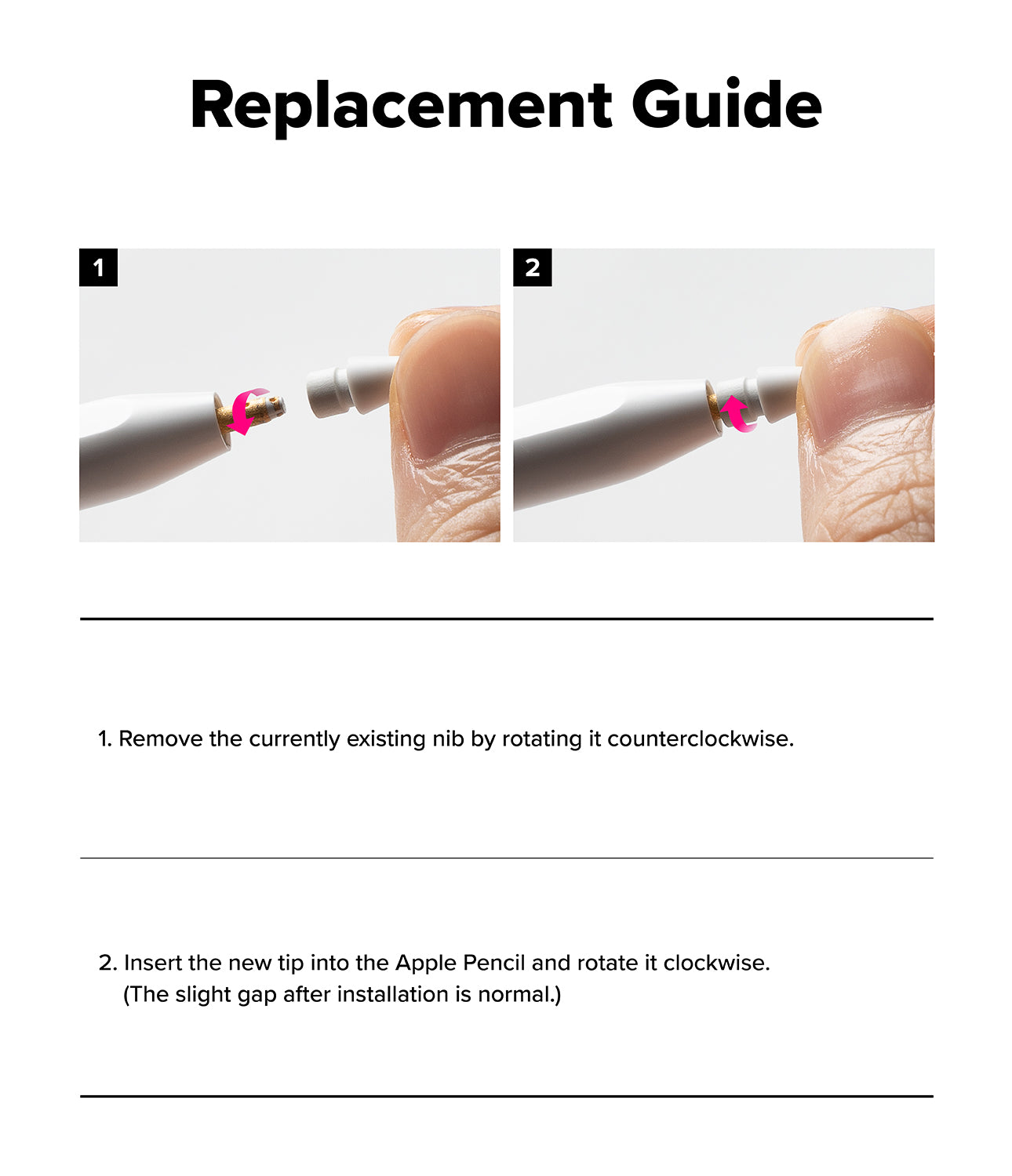Ringke Apple Pencil Tips Replacement - 2B - for Apple Pencil Pro, 1st, 2nd Gen, USB-C Accessory