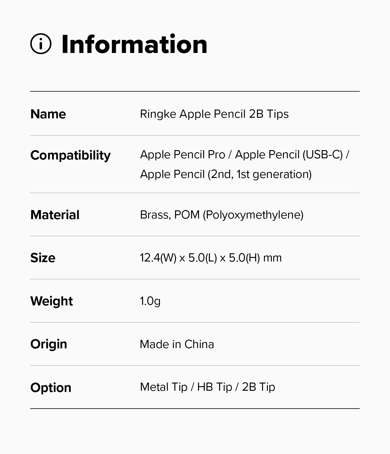 Ringke Apple Pencil Tips Replacement - 2B - for Apple Pencil Pro, 1st, 2nd Gen, USB-C Accessory