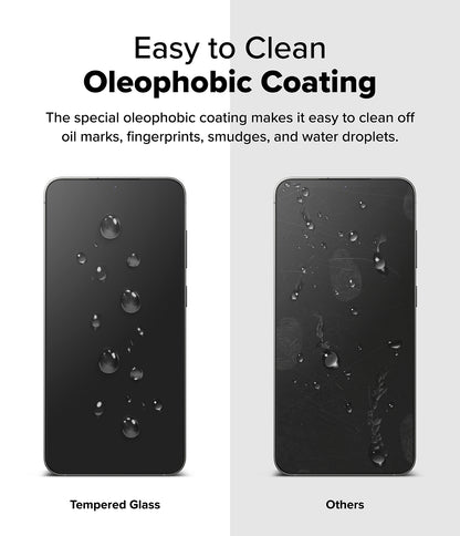 Ringke S25 Plus Tempered Glass Screen Protector | Easy Slide Install Tray | 9H Anti-Scratch Film