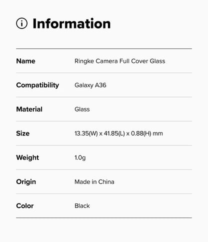 Ringke Camera Full Glass Protector for Samsung Galaxy A36