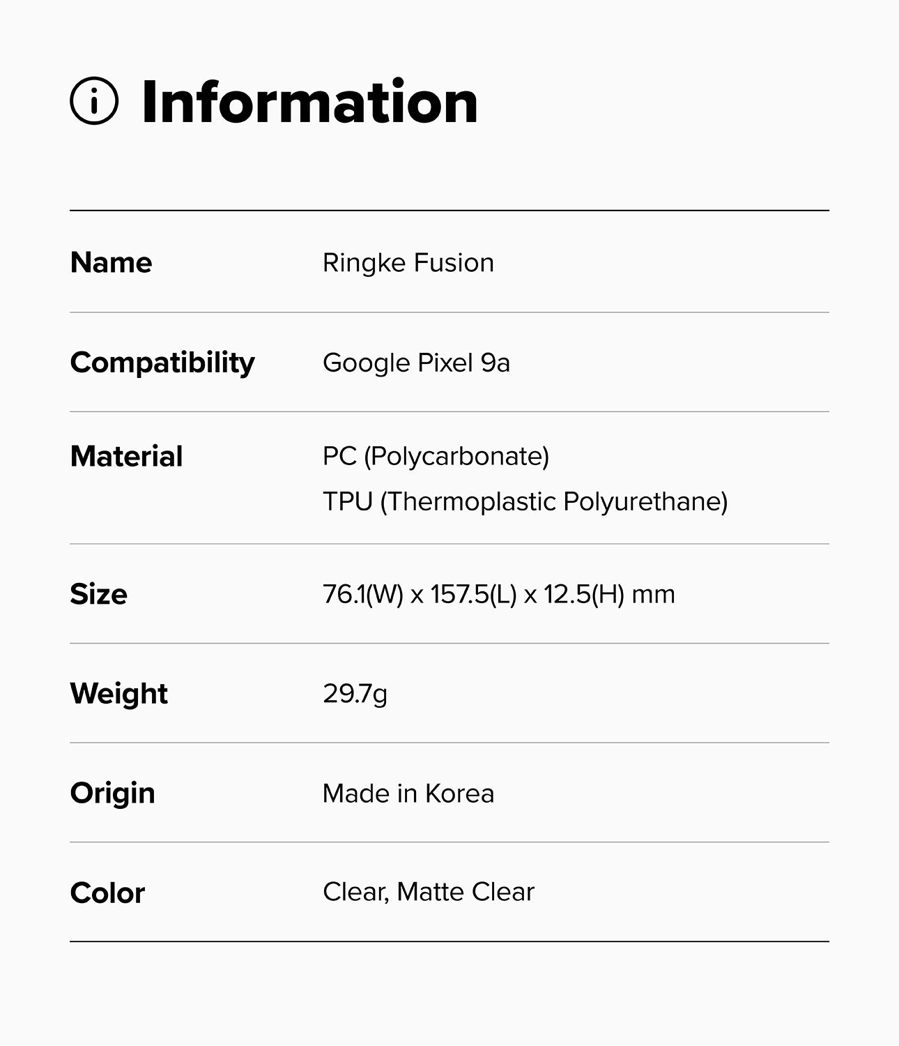 Ringke Fusion Case for Google Pixel 9a