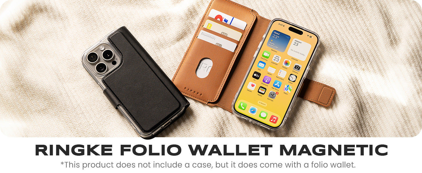 Ringke iPhone Pro Max iPhone Plus MagSafe Wallet Cover | 2in1 Magnetic Flip Cover With Card Slot