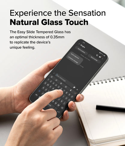 Ringke S25 Plus Tempered Glass Screen Protector | Easy Slide Install Tray | 9H Anti-Scratch Film