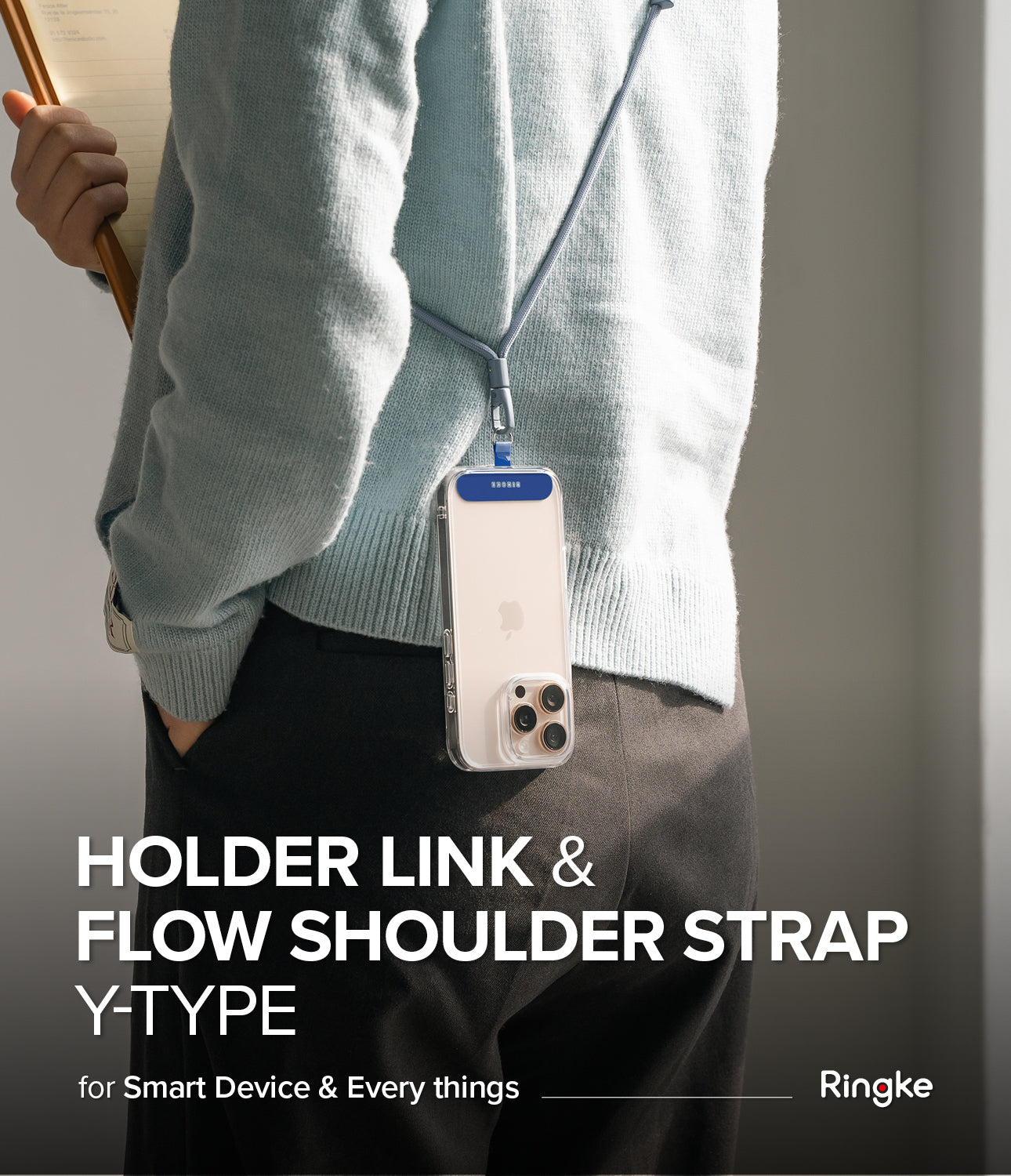 Ringke Holder Link & Flow Shoulder Strap Y-Type for Smartphone Cases