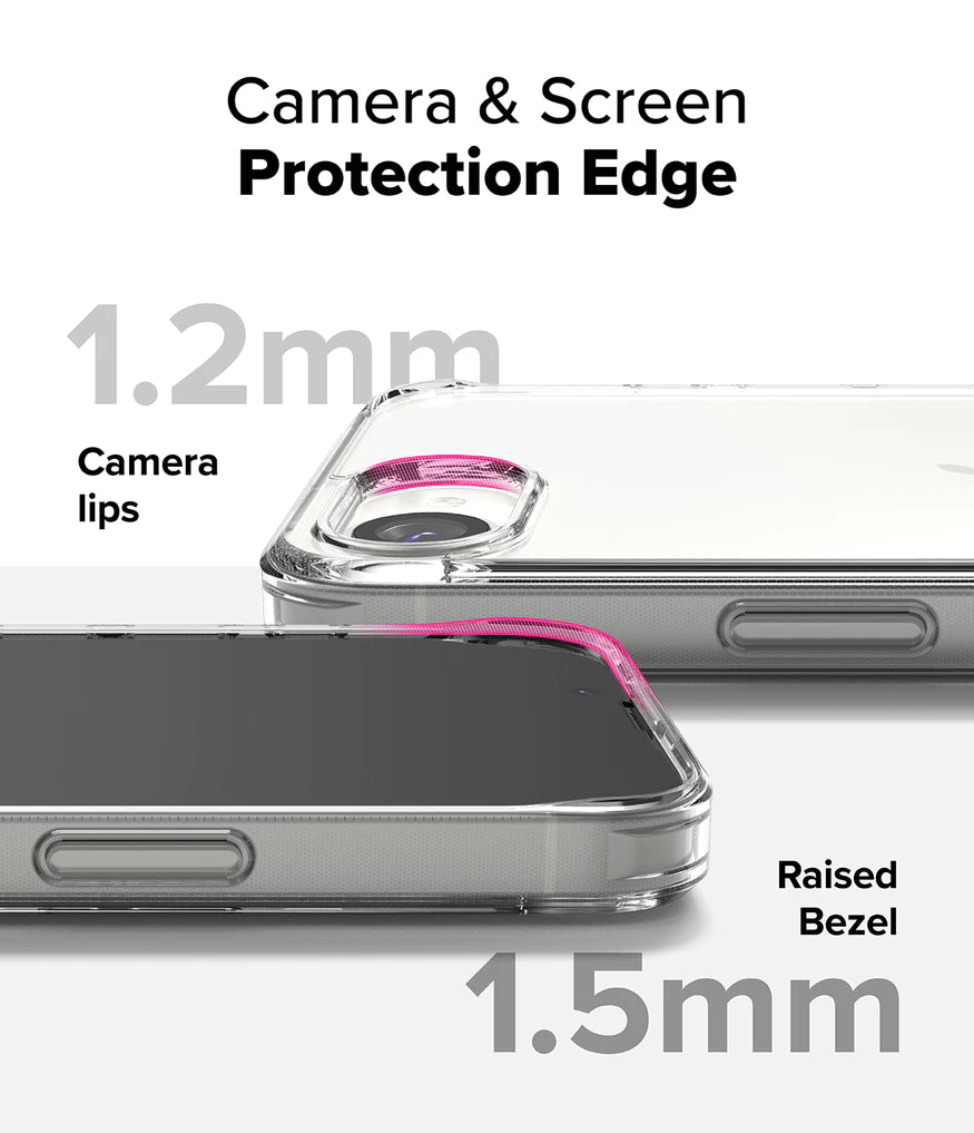 Ringke iPhone 16e Case Fusion | Clear Hard Back + Soft TPU Bumper | Slim Shockproof Cover