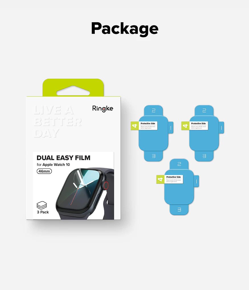 Ringke Dual Easy Film Screen Protector for Apple Watch 10 46mm