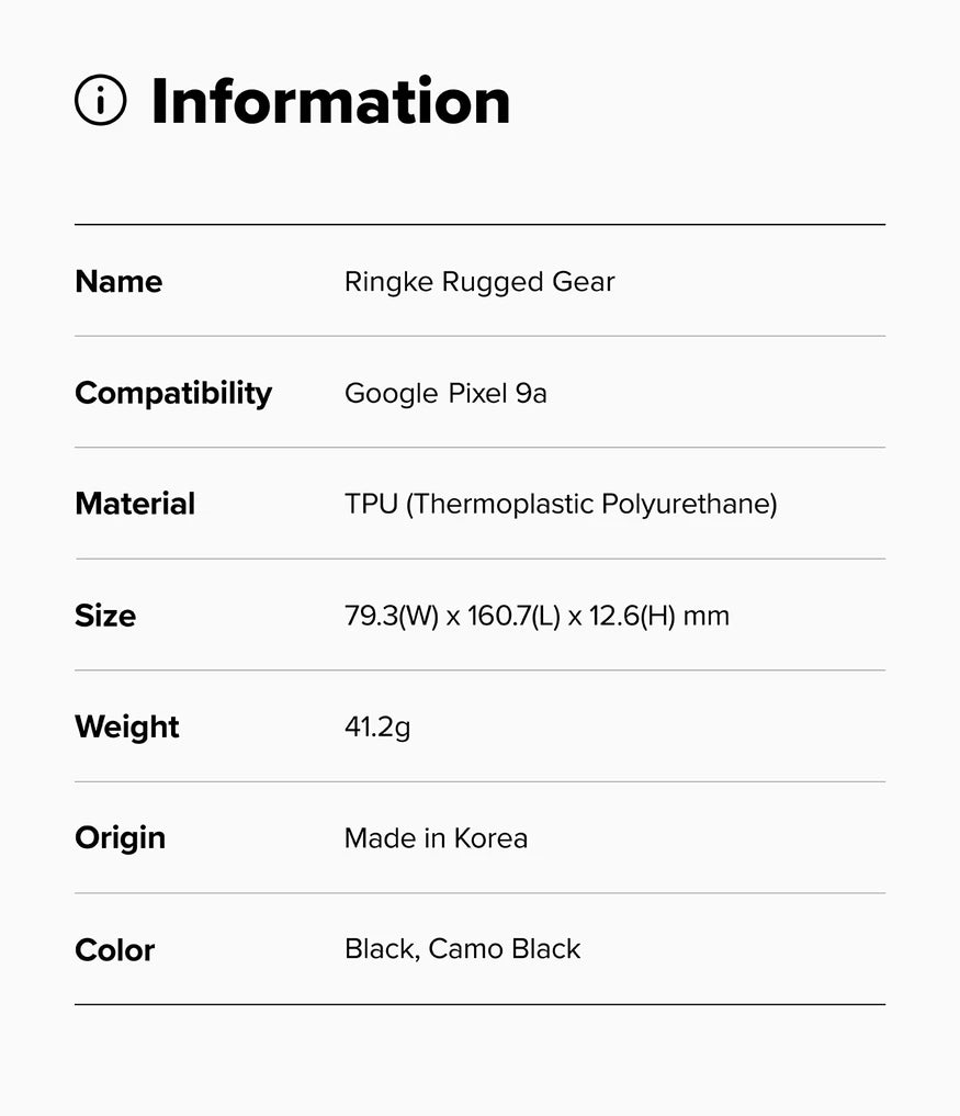 Ringke Rugged Gear Case for Pixel 9a | Military-Grade Shockproof with Belt Clip Support