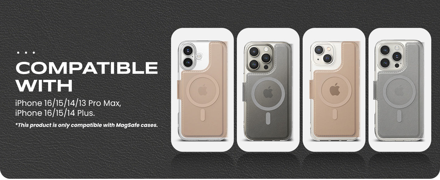 Ringke iPhone Pro Max iPhone Plus MagSafe Wallet Cover | 2in1 Magnetic Flip Cover With Card Slot