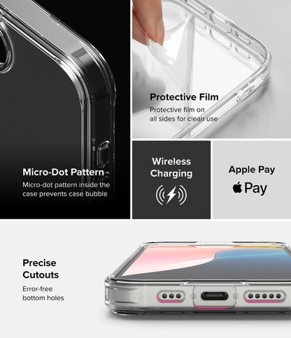 Ringke iPhone 16e Case Fusion | Clear Hard Back + Soft TPU Bumper | Slim Shockproof Cover