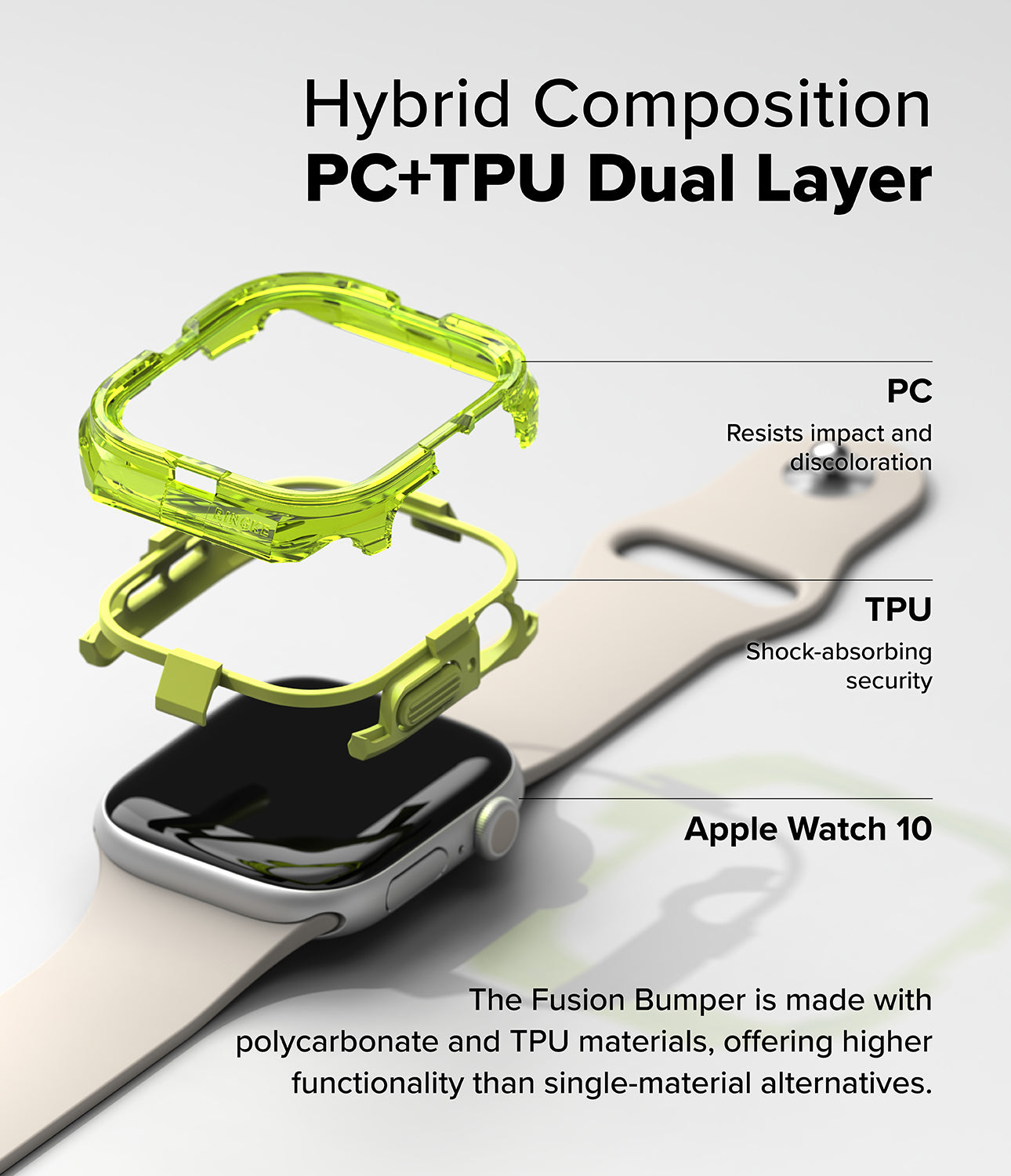 Ringke Fusion Bumper Case for Apple Watch 10 42mm - Accessory for Apple Watch - No Actual Watch