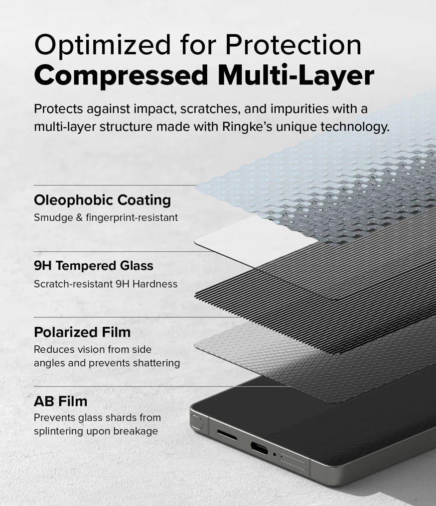 Ringke Privacy Easy Slide for Samsung Galaxy S25 Ultra - Anti Spy Tempered Glass Screen Protector